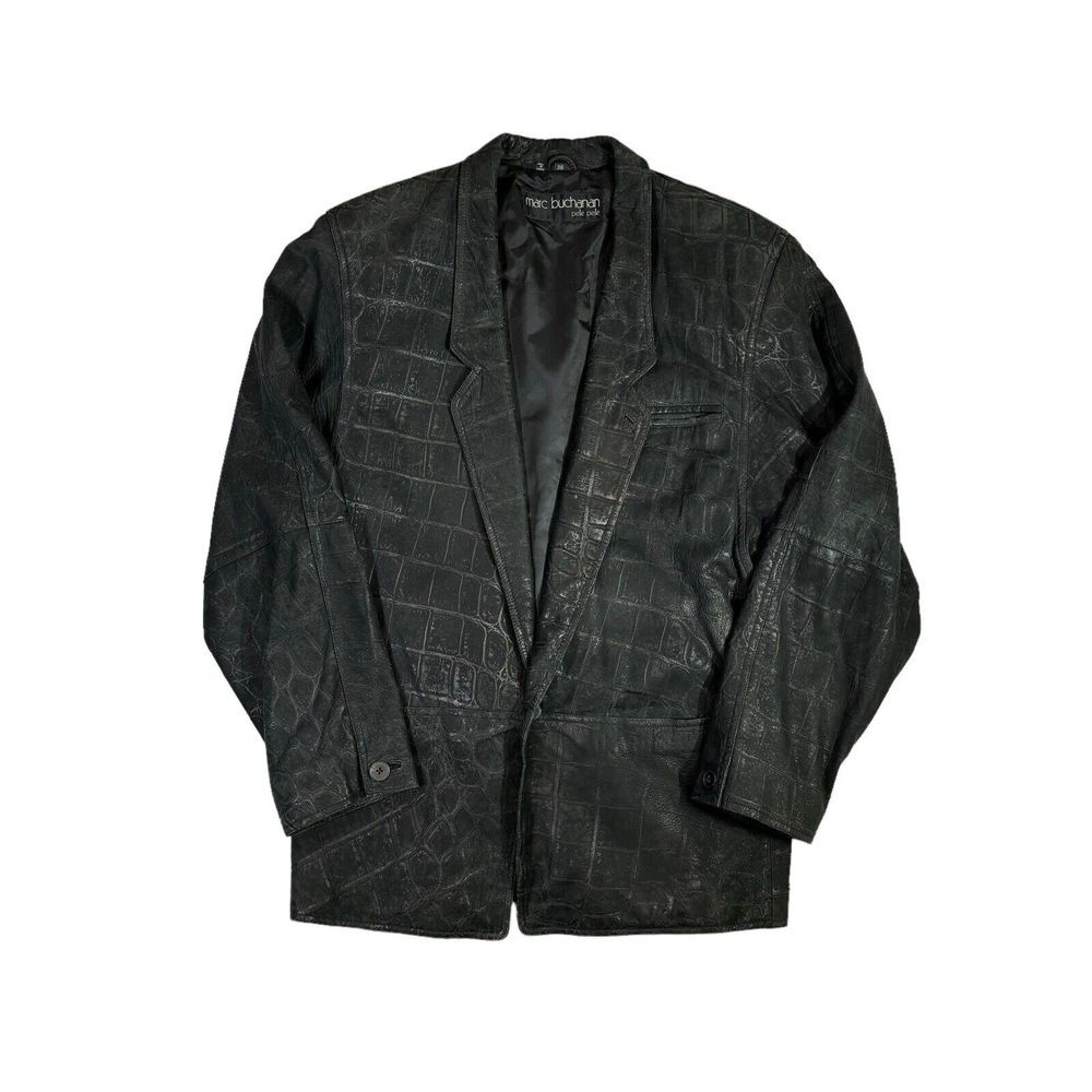 Marc Buchanan Pelle Pelle Leather Jacket Blazer Coat Size 38 Pattern